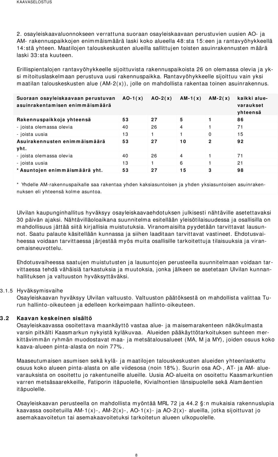 Erillispientalojen rantavyöhykkeelle sijoittuvista rakennuspaikoista 26 on olemassa olevia ja yksi mitoituslaskelmaan perustuva uusi rakennuspaikka.