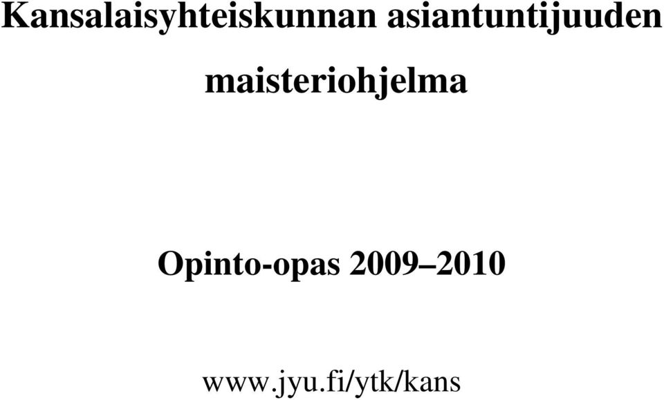 maisteriohjelma