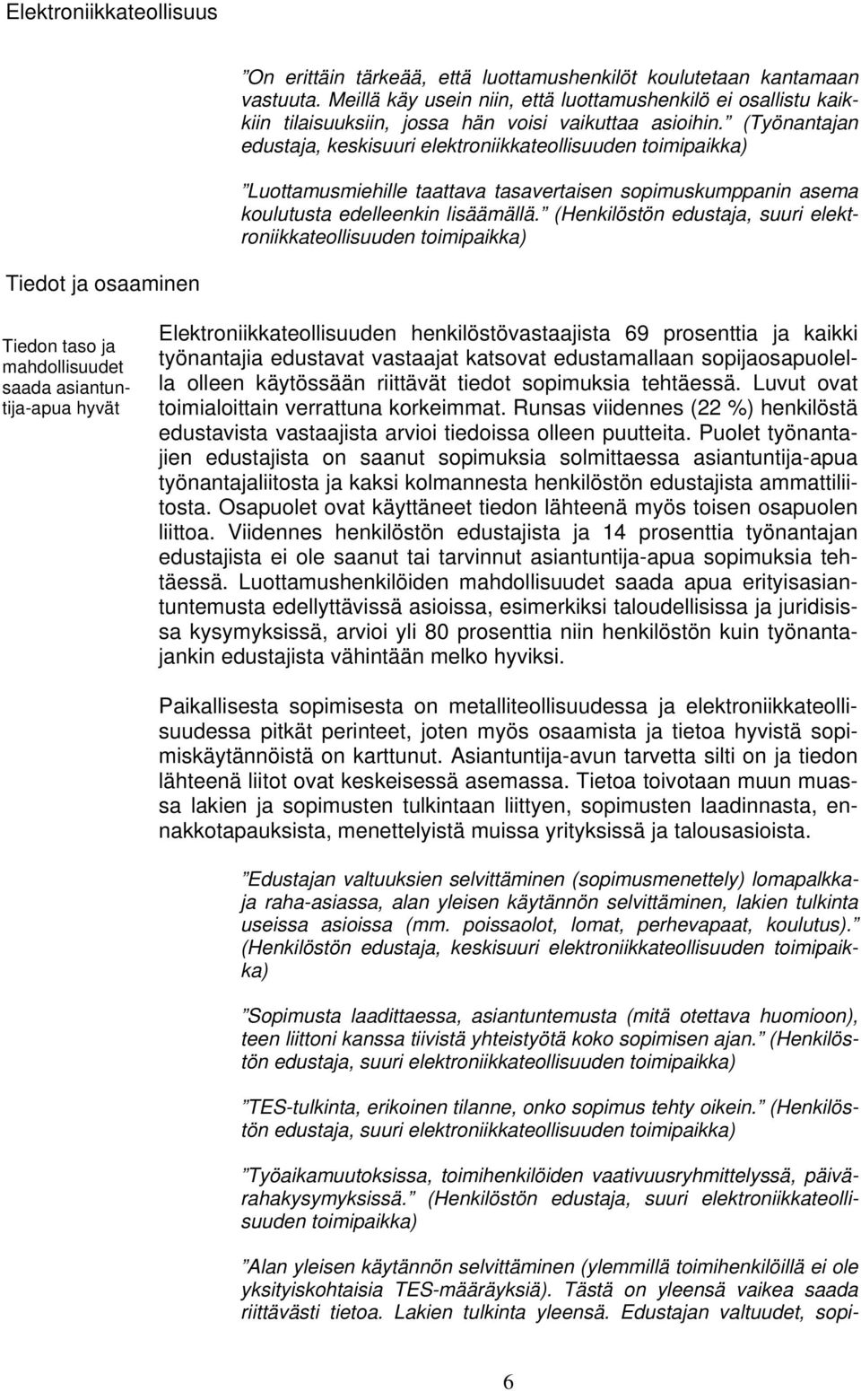 (Työnantajan edustaja, keskisuuri elektroniikkateollisuuden Luottamusmiehille taattava tasavertaisen sopimuskumppanin asema koulutusta edelleenkin lisäämällä.