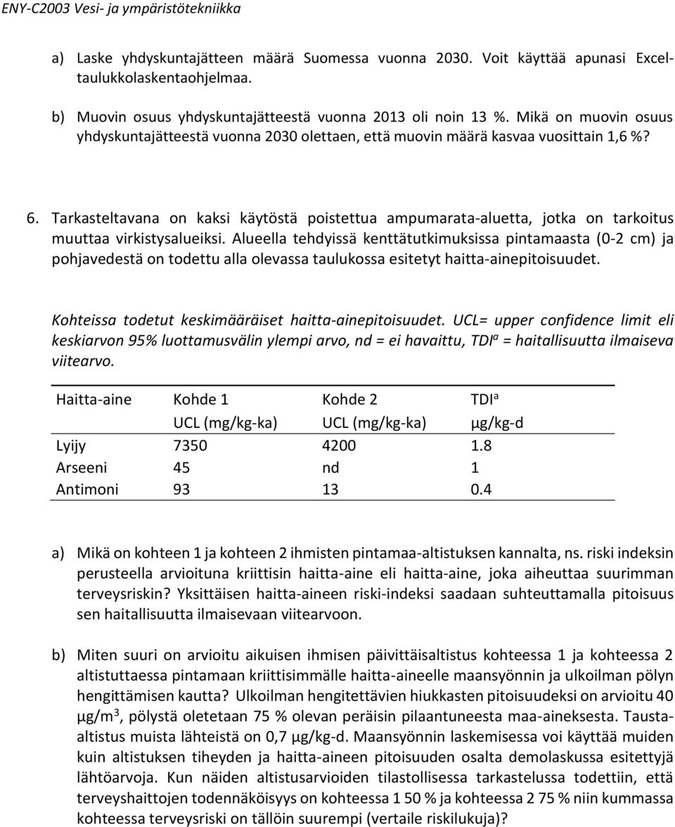 Tarkasteltavana on kaksi käytöstä poistettua ampumarata-aluetta, jotka on tarkoitus muuttaa virkistysalueiksi.