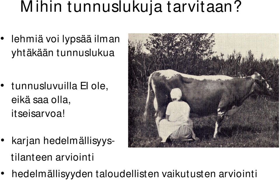 tunnusluvuilla EI ole, eikä saa olla, itseisarvoa!