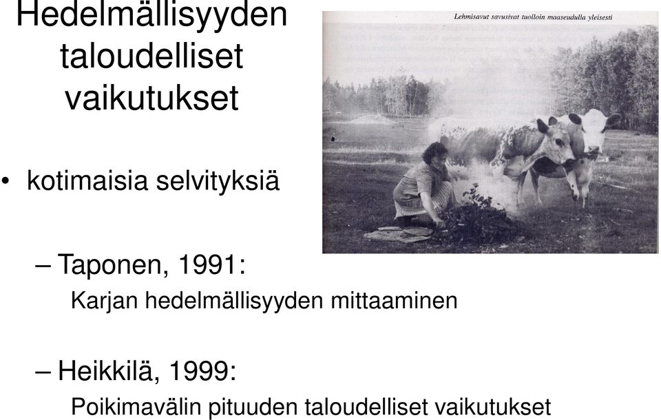 hedelmällisyyden mittaaminen Heikkilä, 1999: