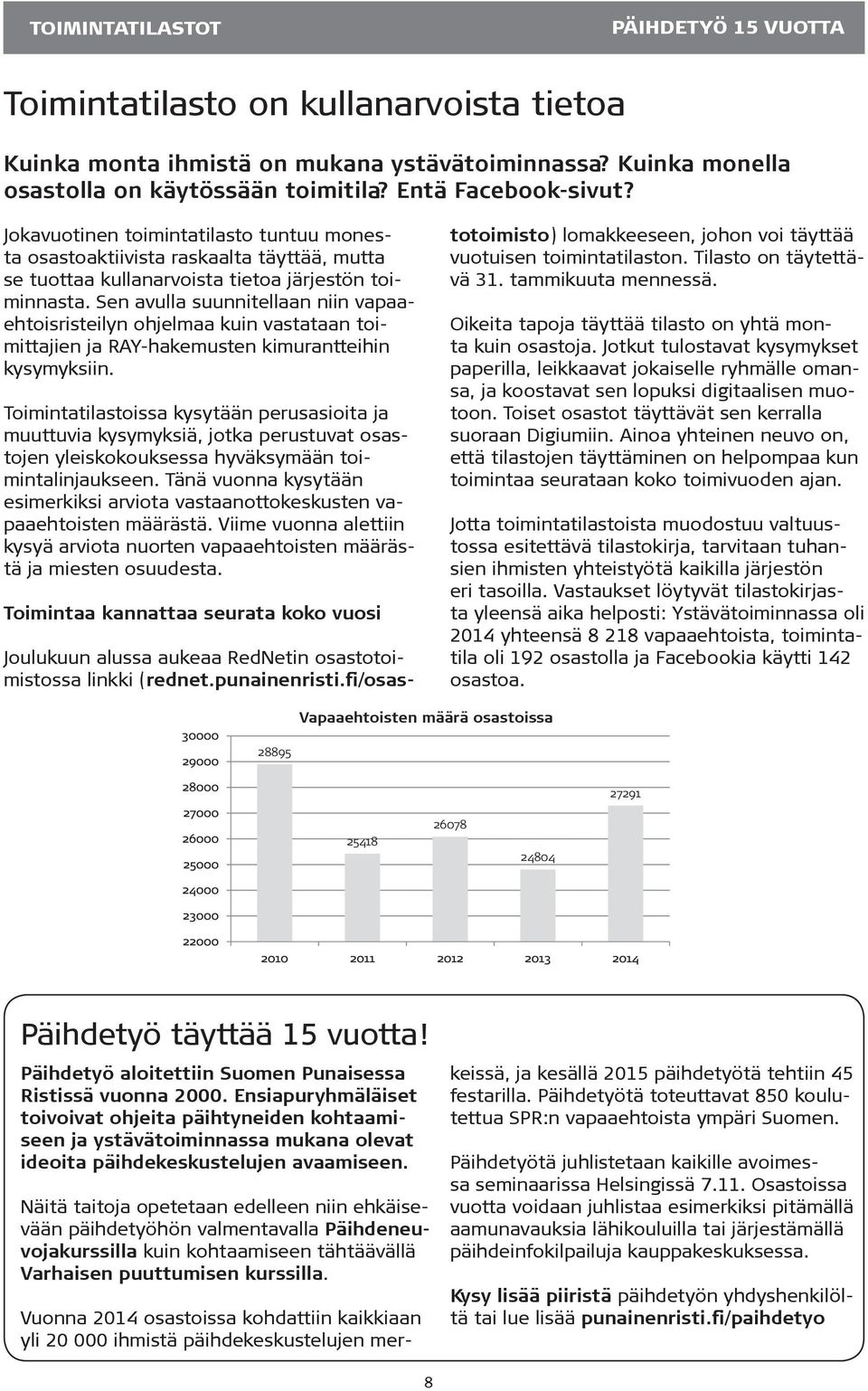 Sen avulla suunnitellaan niin vapaaehtoisristeilyn ohjelmaa kuin vastataan toimittajien ja RAY-hakemusten kimurantteihin kysymyksiin.