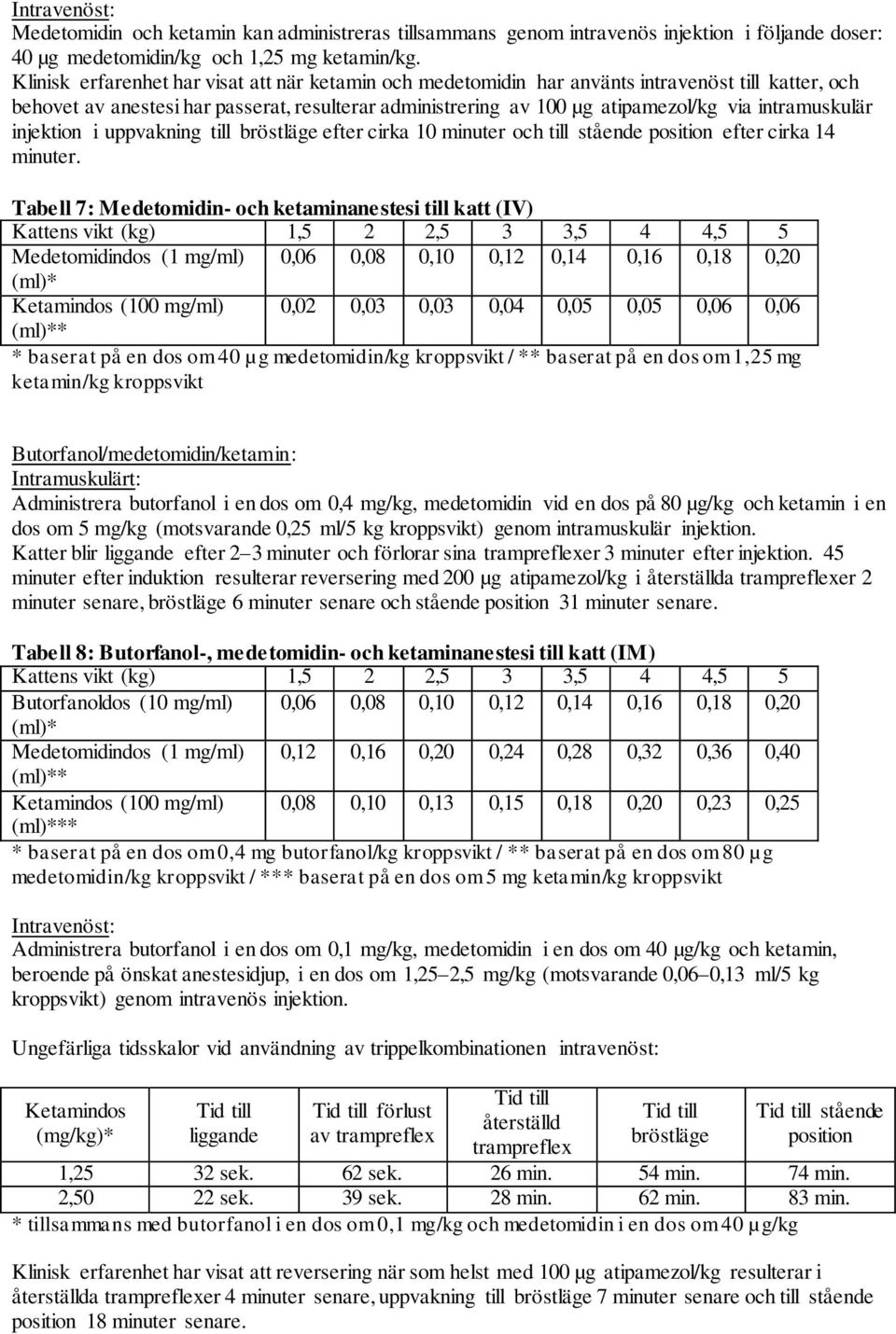 intramuskulär injektion i uppvakning till bröstläge efter cirka 10 minuter och till stående position efter cirka 14 minuter.