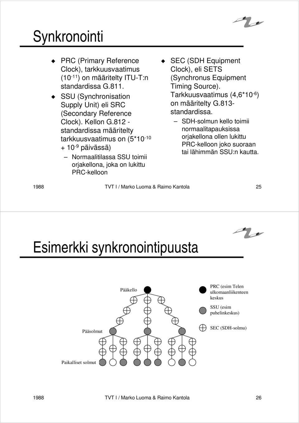 Equipment Timing Source). Tarkkuusvaatimus (4,6*10-6 ) on määritelty G.813- standardissa.