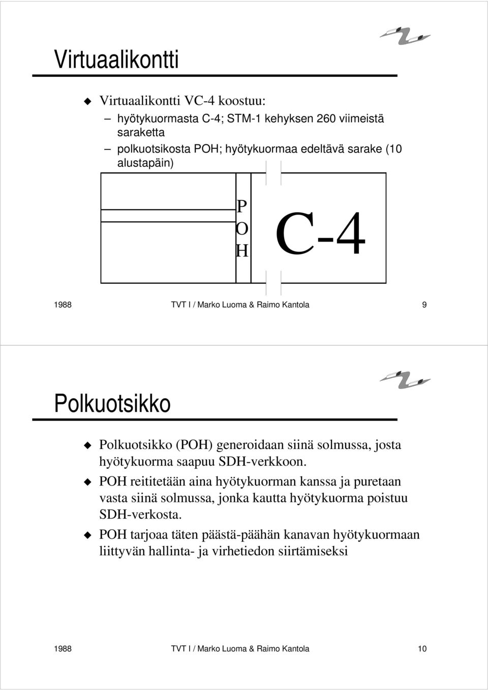hyötykuorma saapuu SDH-verkkoon.