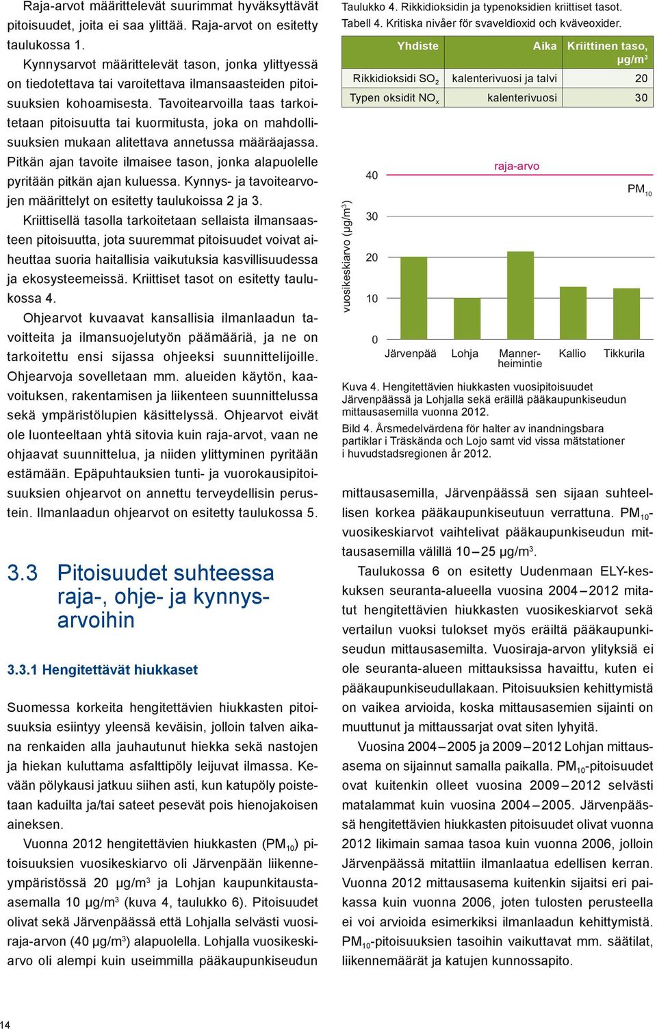 Tavoitearvoilla taas tarkoitetaan pitoisuutta tai kuormitusta, joka on mahdollisuuksien mukaan alitettava annetussa määräajassa.