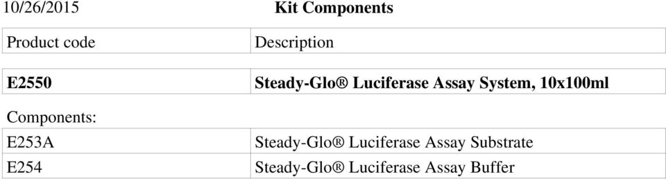 Luciferase Assay System, 10x100ml Steady-Glo