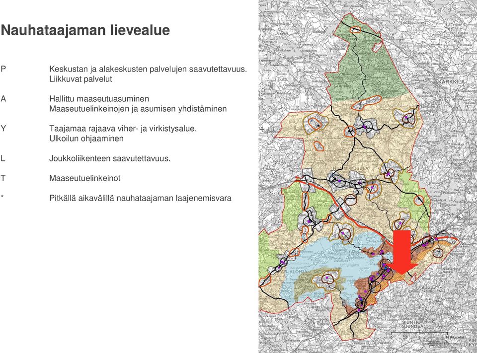 yhdistäminen aajamaa rajaava viher- ja virkistysalue.