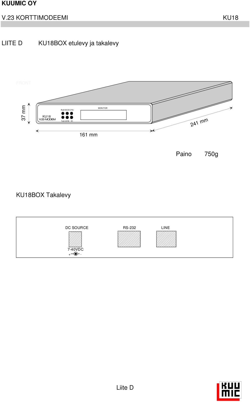 MODEM RxD DCD CTS TxD DTR K MONITOR mm 6 mm