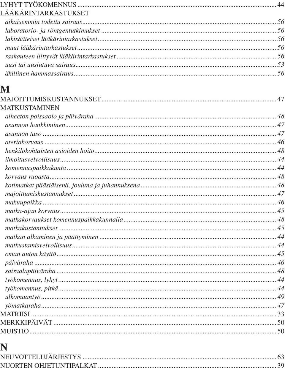 ..48 asunnon hankkiminen...47 asunnon taso... 47 ateriakorvaus...46 henkilökohtaisten asioiden hoito...48 ilmoitusvelvollisuus...44 komennuspaikkakunta...44 korvaus ruoasta.