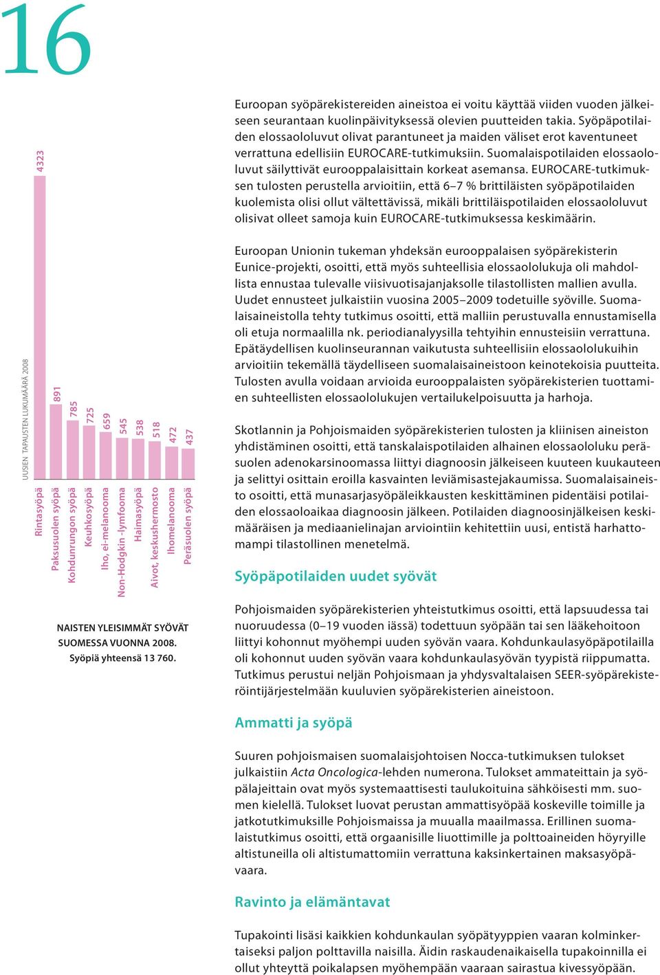 Suomalaispotilaiden elossaololuvut säilyttivät eurooppalaisittain korkeat asemansa.