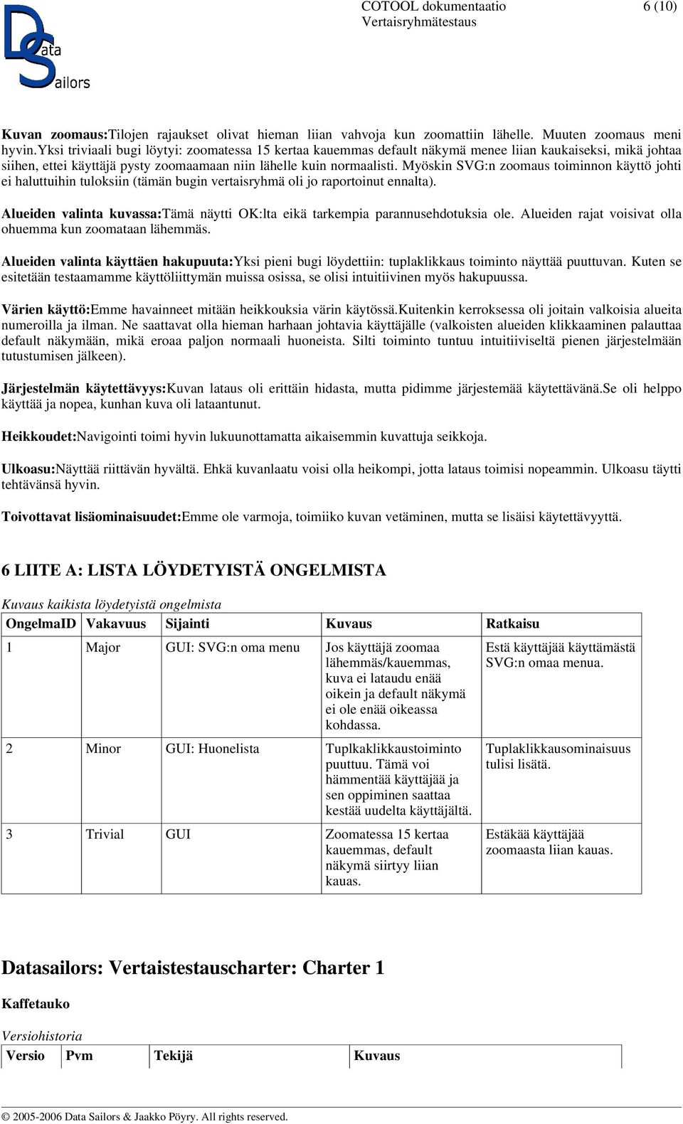 Myöskin SVG:n zoomaus toiminnon käyttö johti ei haluttuihin tuloksiin (tämän bugin vertaisryhmä oli jo raportoinut ennalta).