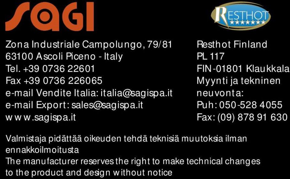 it e-mail Export: sales@sagispa.