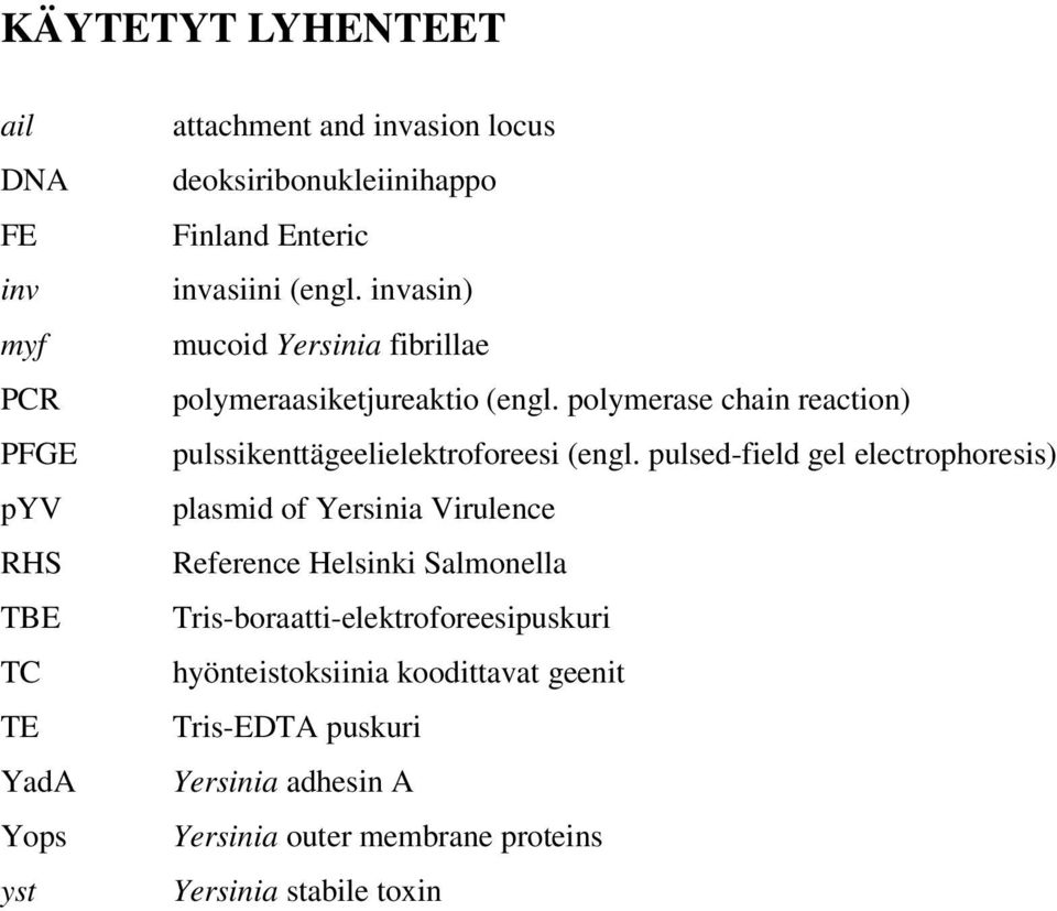 polymerase chain reaction) pulssikenttägeelielektroforeesi (engl.