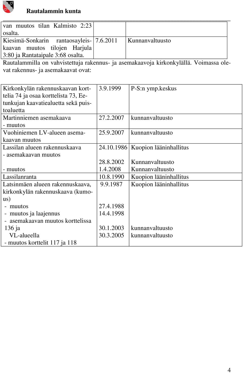 keskus 74 ja osaa korttelista 73, Ee- tunkujan kaavatiealuetta sekä puistoaluetta Martinniemen asemakaava 27.2.2007 - muutos Vuohiniemen LV-alueen asemakaavan 25.9.