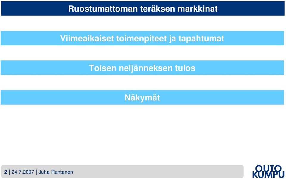 tapahtumat Toisen neljänneksen