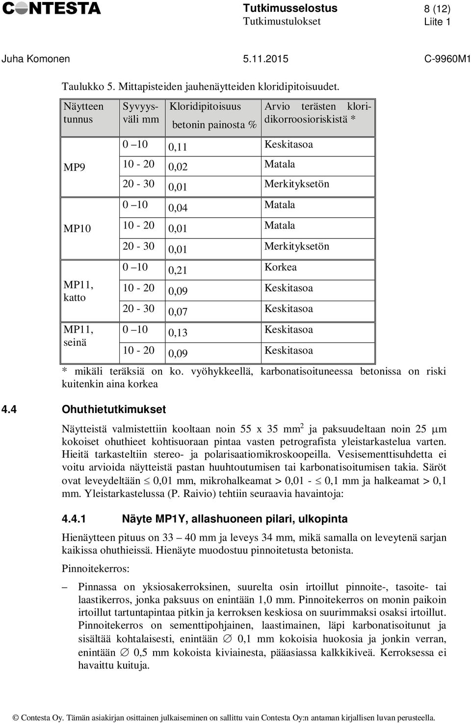 Merkityksetön 0 10 0,04 Matala 10-20 0,01 Matala 20-30 0,01 Merkityksetön 0 10 0,21 Korkea 10-20 0,09 Keskitasoa 20-30 0,07 Keskitasoa 0 10 0,13 Keskitasoa 10-20 0,09 Keskitasoa * mikäli teräksiä on