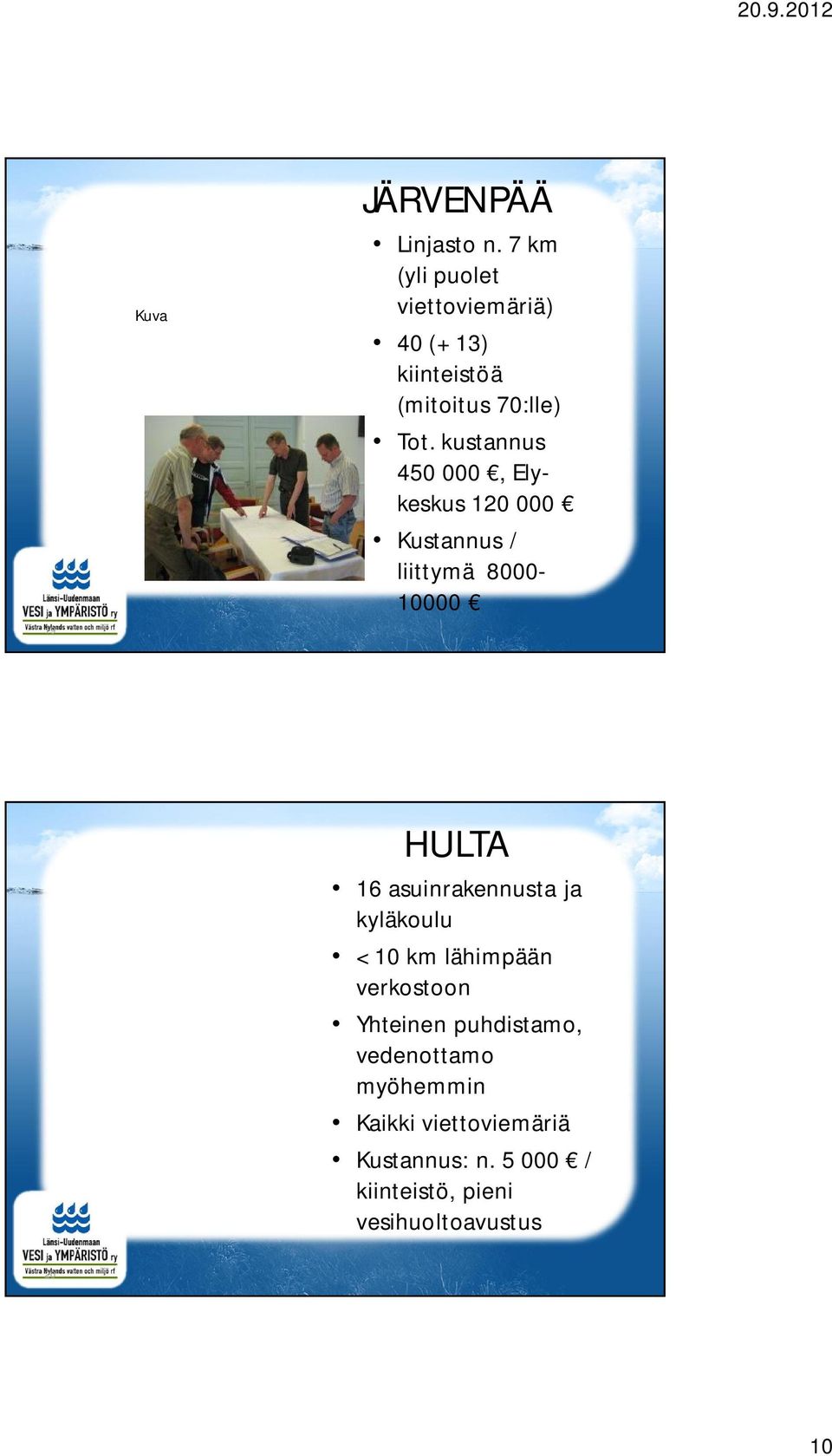 kustannus 450 000, Elykeskus 120 000 Kustannus / liittymä 8000-10000 HULTA 16