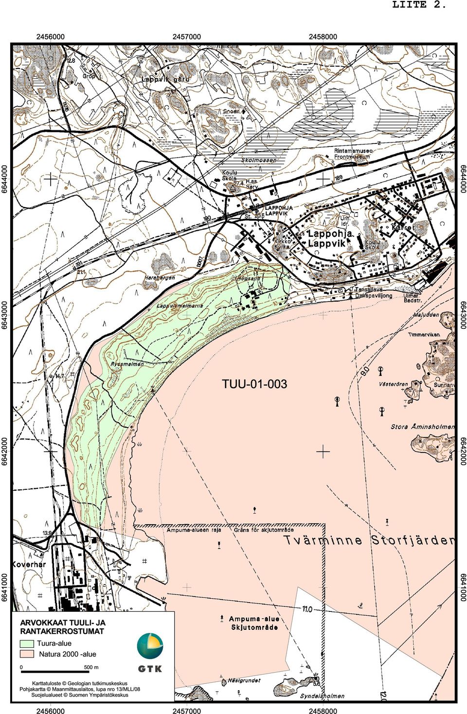 2000 -alue 0 500 m Karttatuloste Geologian tutkimuskeskus Pohjakartta
