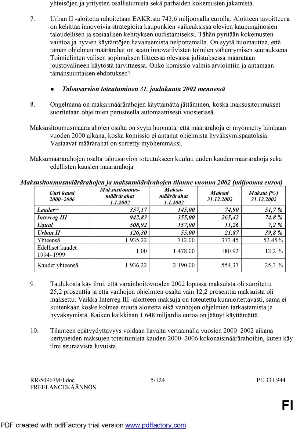 Tähän pyritään kokemusten vaihtoa ja hyvien käytäntöjen havaitsemista helpottamalla. On syytä huomauttaa, että tämän ohjelman määrärahat on saatu innovatiivisten toimien vähentymisen seurauksena.