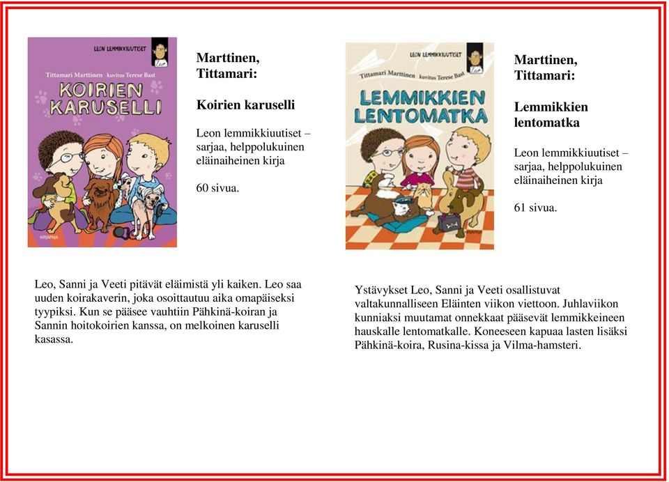 Leo saa uuden koirakaverin, joka osoittautuu aika omapäiseksi tyypiksi. Kun se pääsee vauhtiin Pähkinä-koiran ja Sannin hoitokoirien kanssa, on melkoinen karuselli kasassa.