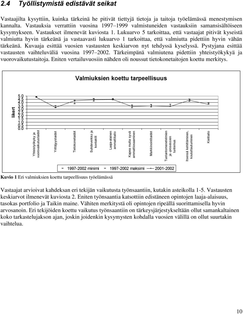 4 Työllistymistä edistävät seikat Vastaajilta kysyttiin, kuinka tärkeinä he pitivät tiettyjä tietoja ja taitoja työelämässä menestymisen kannalta.