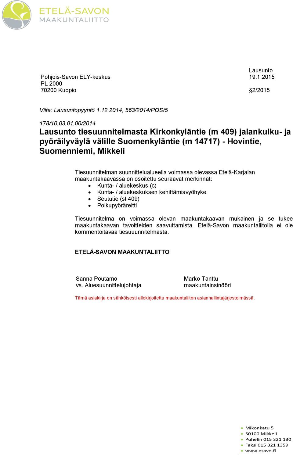 Viite: pyyntö 1.12.2014
