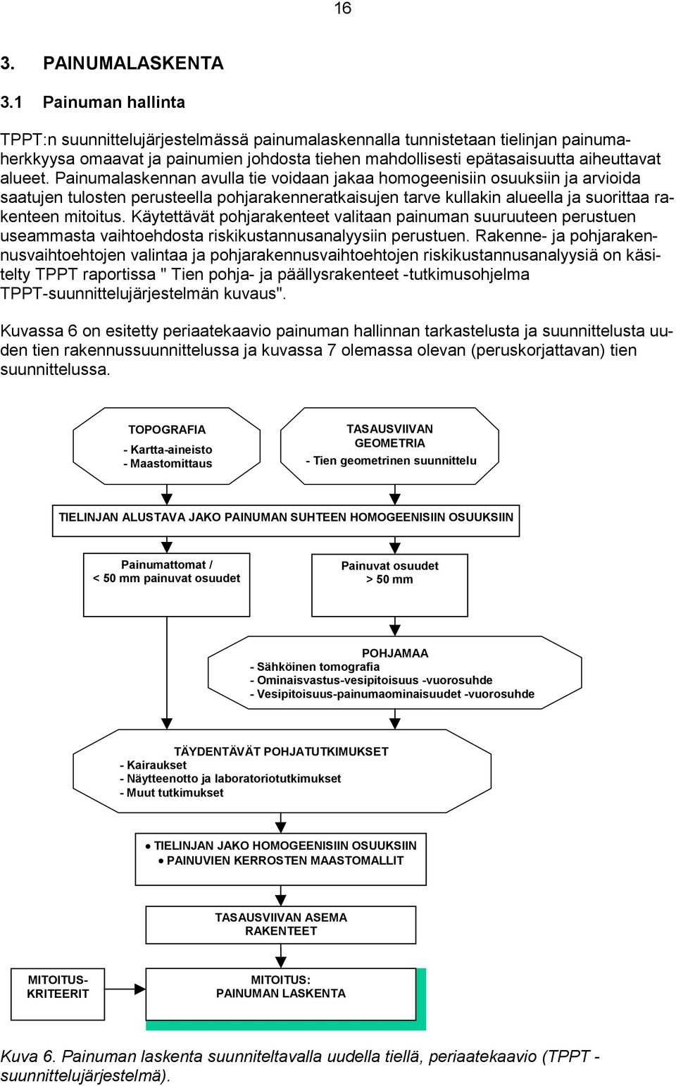 Painumalaskennan avulla tie voidaan jakaa homogeenisiin osuuksiin ja arvioida saatujen tulosten perusteella pohjarakenneratkaisujen tarve kullakin alueella ja suorittaa rakenteen mitoitus.