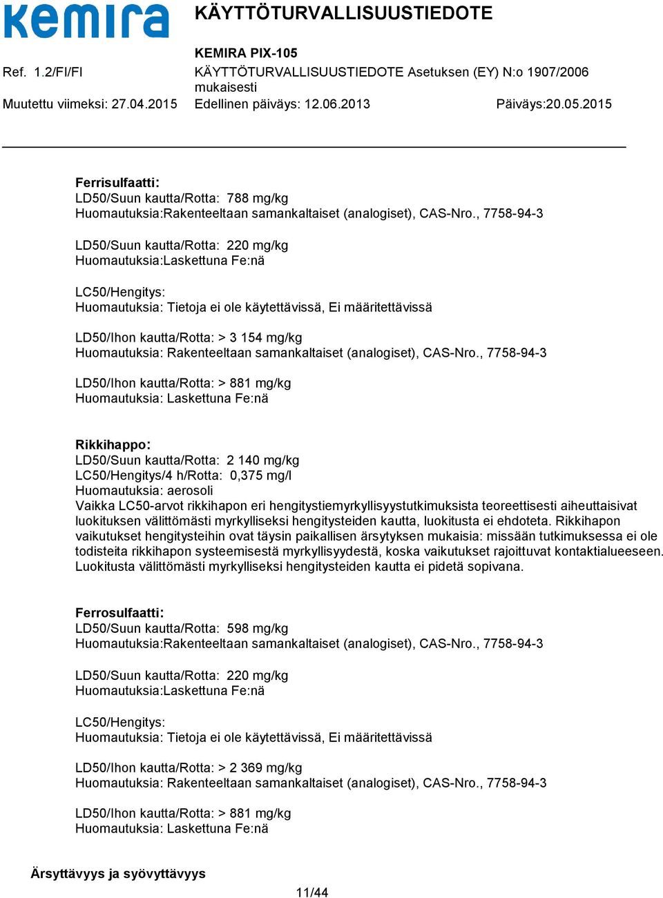 (analogiset), CAS-Nro.