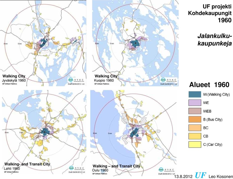 City Alueet 1960 Walking- and Transit