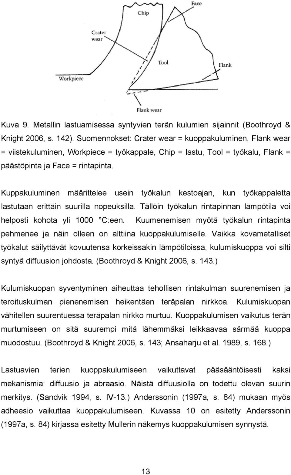 Kuppakuluminen määrittelee usein työkalun kestoajan, kun työkappaletta lastutaan erittäin suurilla nopeuksilla. Tällöin työkalun rintapinnan lämpötila voi helposti kohota yli 1000 C:een.