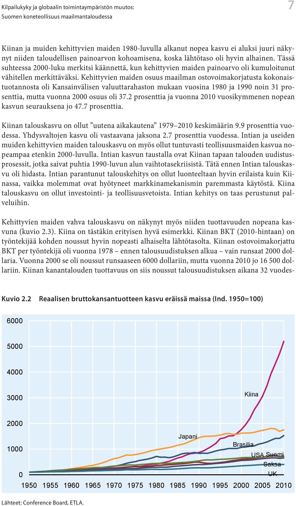 Kehittyvien maiden osuus maailman ostovoimakorjatusta kokonaistuotannosta oli Kansainvälisen valuuttarahaston mukaan vuosina 1980 ja 1990 noin 31 prosenttia, mutta vuonna 2000 osuus oli 37.