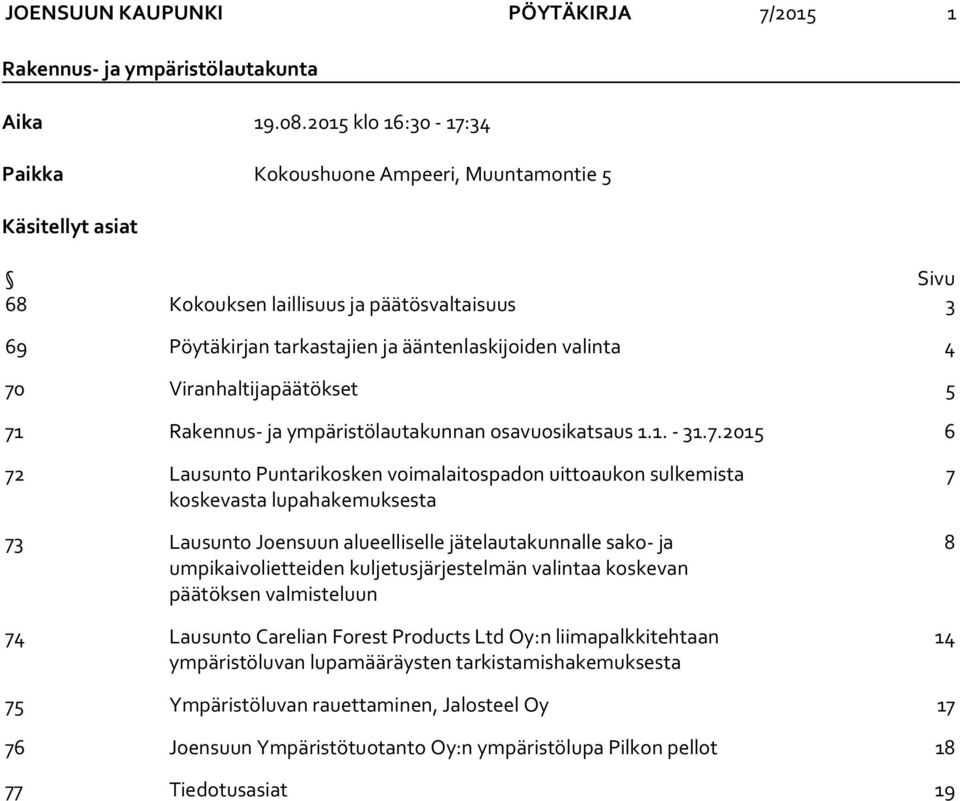 Viranhaltijapäätökset 5 71