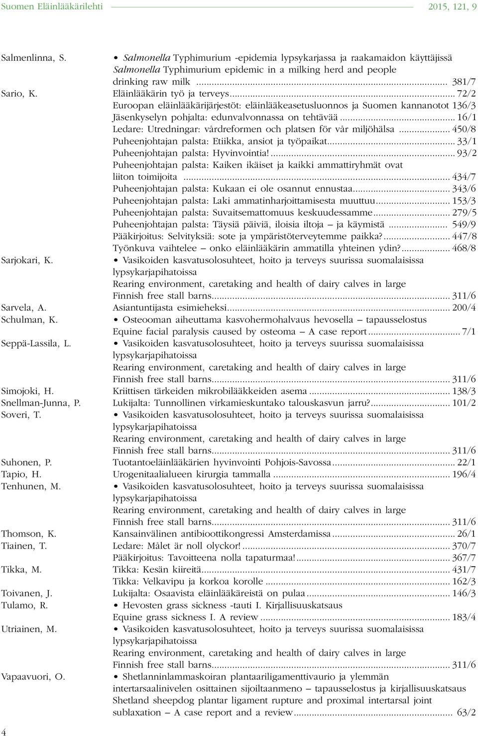 .. 33/1 Puheenjohtajan palsta: Hyvinvointia!... 93/2 Puheenjohtajan palsta: Kaiken ikäiset ja kaikki ammattiryhmät ovat liiton toimijoita... 434/7 Puheenjohtajan palsta: Kukaan ei ole osannut ennustaa.