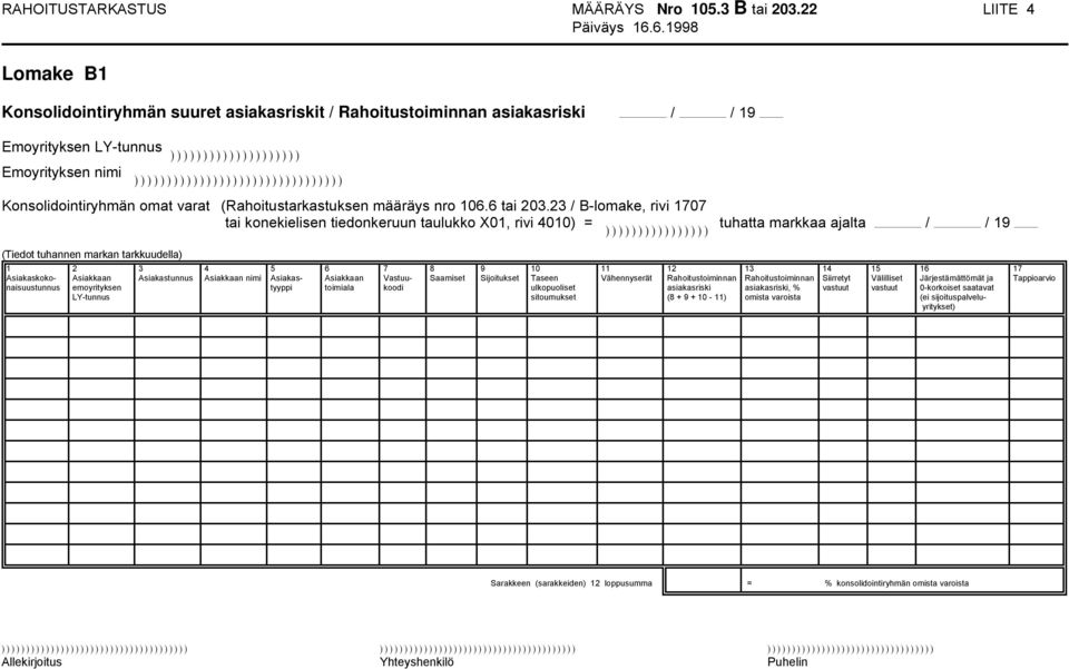 määräys nro 106.6 tai 203.