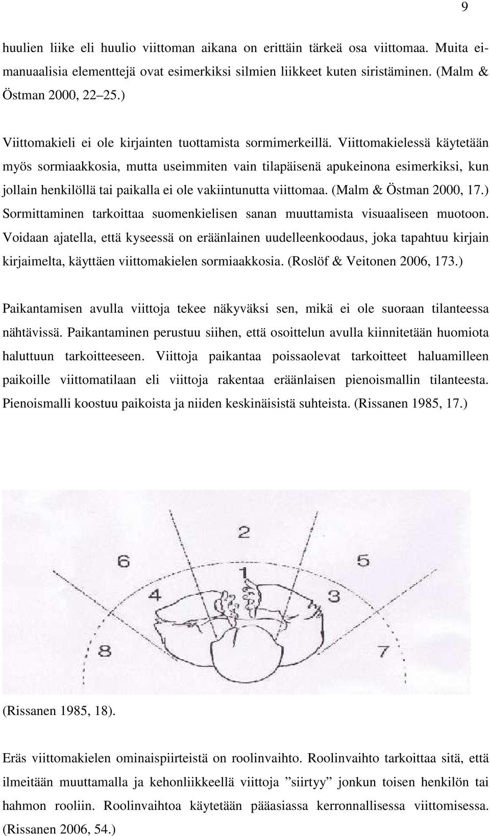 Viittomakielessä käytetään myös sormiaakkosia, mutta useimmiten vain tilapäisenä apukeinona esimerkiksi, kun jollain henkilöllä tai paikalla ei ole vakiintunutta viittomaa. (Malm & Östman 2000, 17.