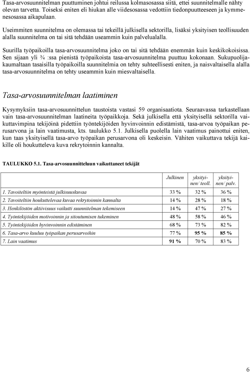 Useimmiten suunnitelma on olemassa tai tekeillä julkisella sektorilla, lisäksi yksityisen teollisuuden alalla suunnitelma on tai sitä tehdään useammin kuin palvelualalla.