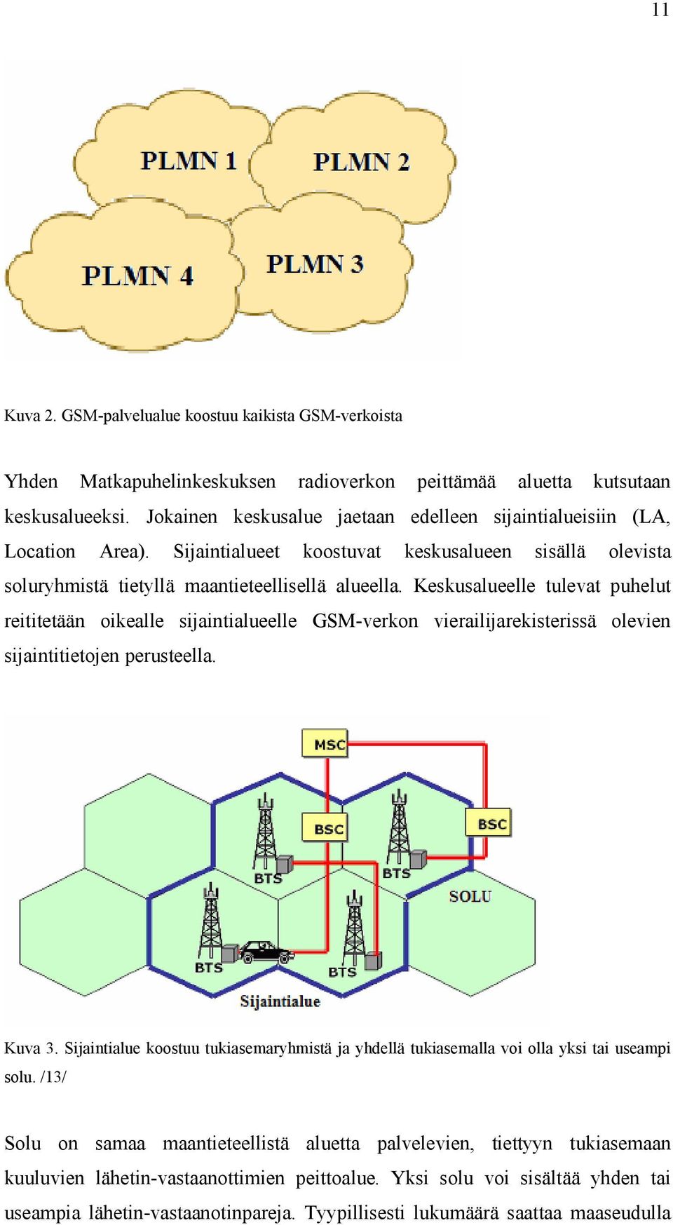 Keskusalueelle tulevat puhelut reititetään oikealle sijaintialueelle GSM-verkon vierailijarekisterissä olevien sijaintitietojen perusteella. Kuva 3.