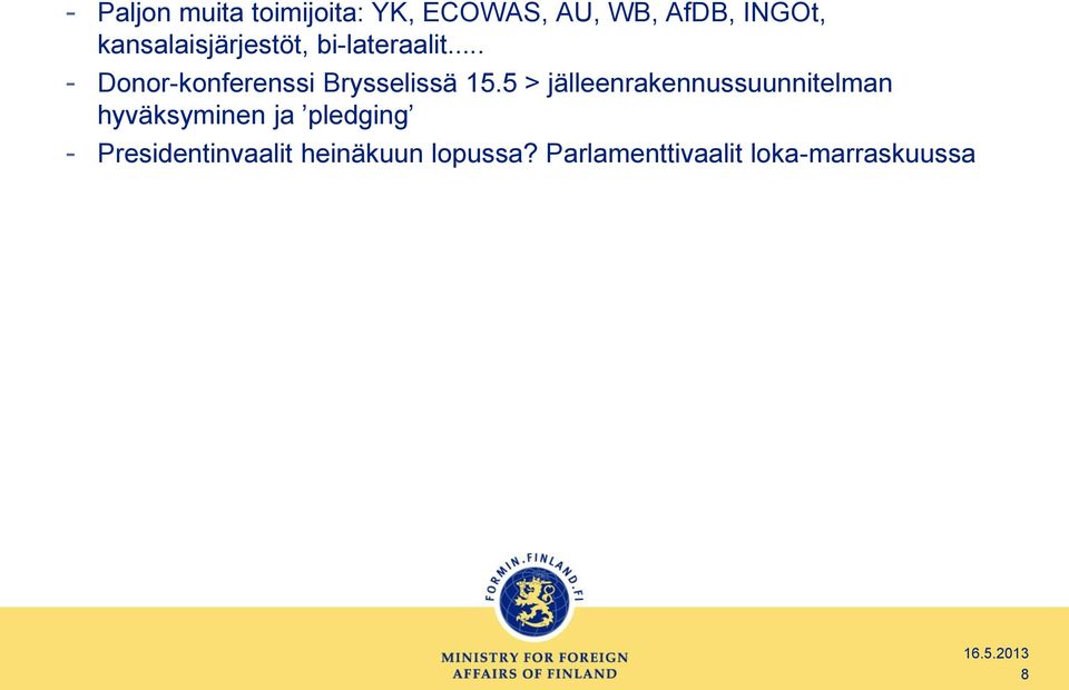 .. - Donor-konferenssi Brysselissä 15.