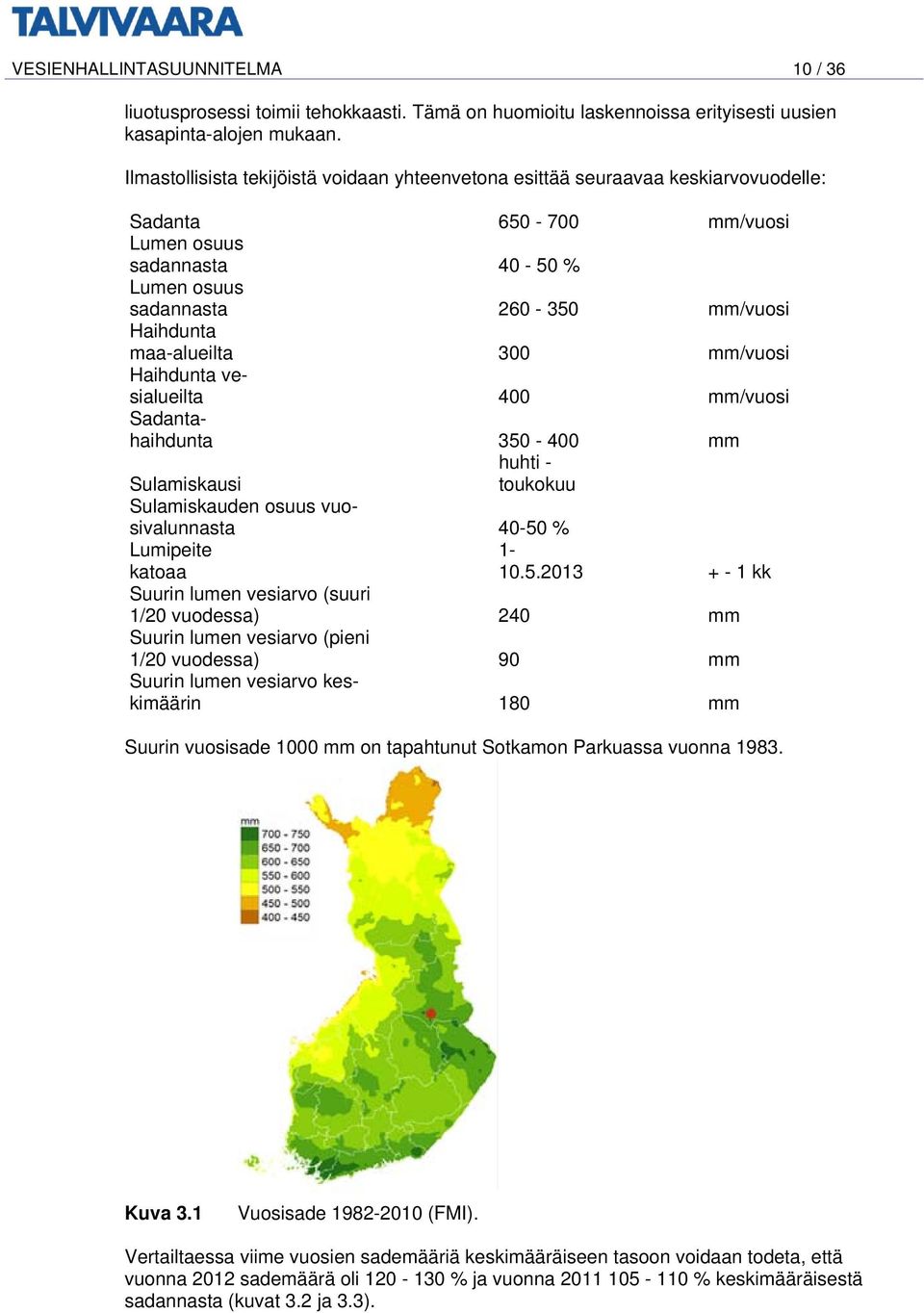 maa-alueilta 300 mm/vuosi Haihdunta vesialueilta 400 mm/vuosi Sadantahaihdunta 350