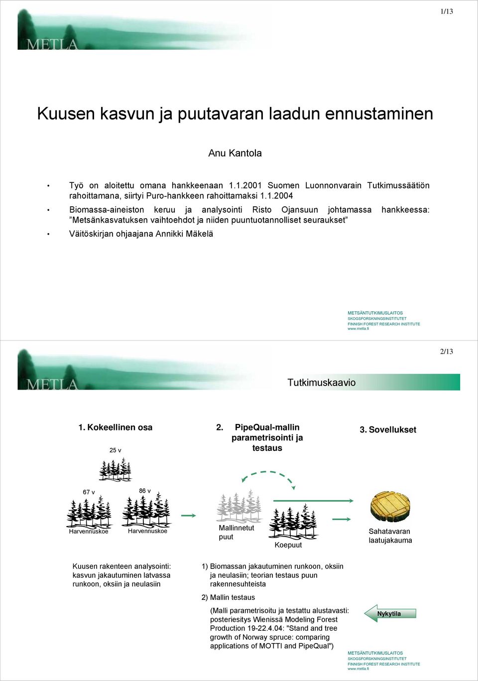 Tutkimuskaavio 1. Kokeellinen osa 2. PipeQual-mallin parametrisointi ja testaus 25 v 3.