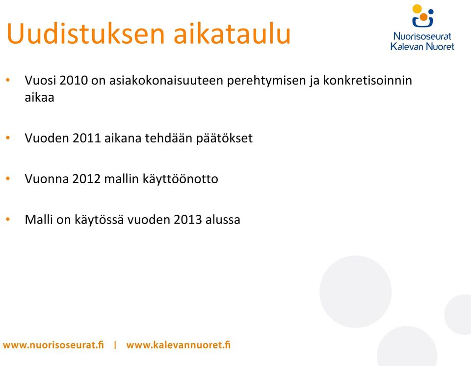 konkretisoinnin aikaa Vuoden 2011 aikana tehdään