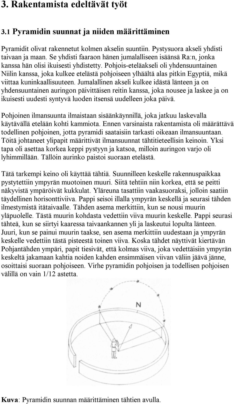 Pohjois-eteläakseli oli yhdensuuntainen Niilin kanssa, joka kulkee etelästä pohjoiseen ylhäältä alas pitkin Egyptiä, mikä viittaa kuninkaallisuuteen.