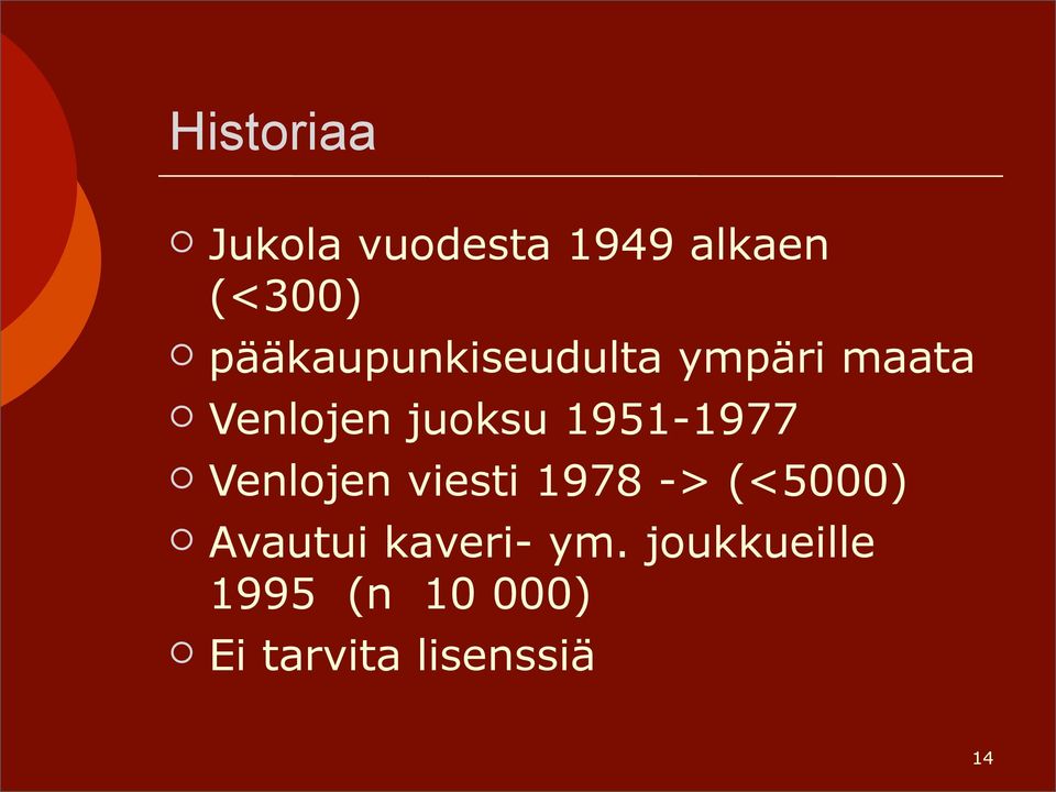 1951-1977 Venlojen viesti 1978 -> (<5000) Avautui