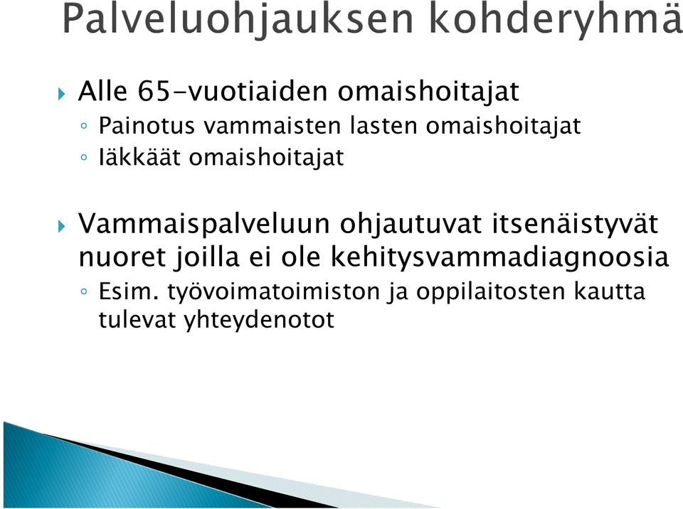 ohjautuvat itsenäistyvät nuoret joilla ei ole