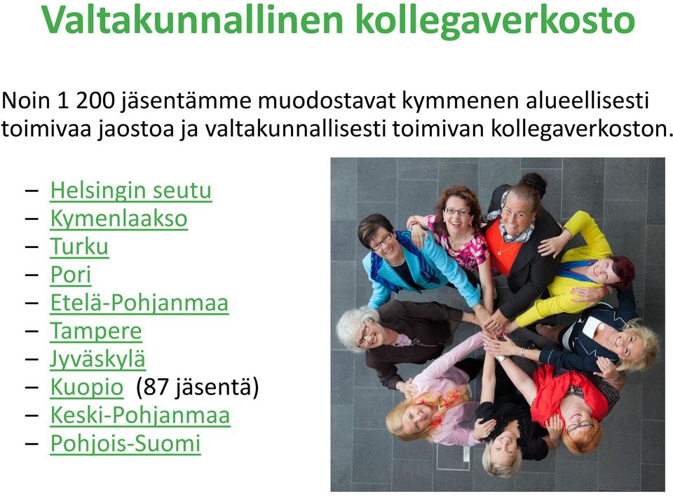 toimivan kollegaverkoston.