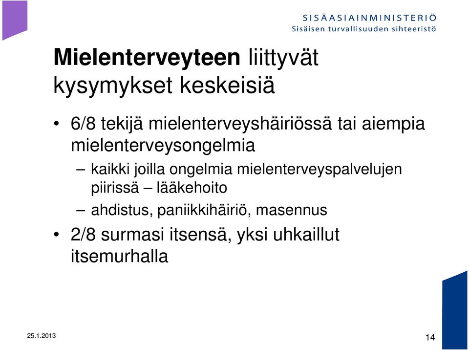 joilla ongelmia mielenterveyspalvelujen piirissä lääkehoito ahdistus,