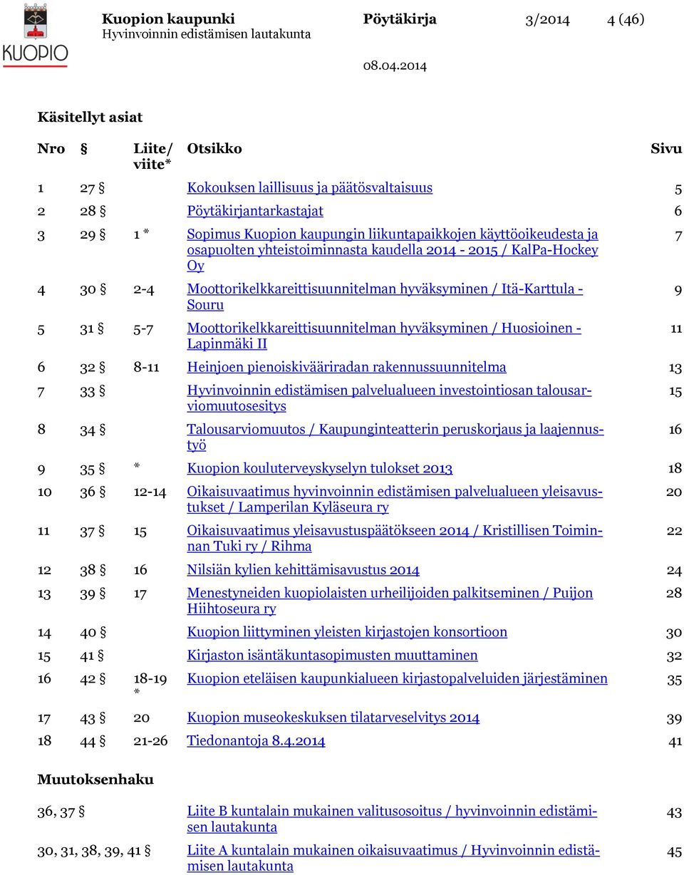 Moottorikelkkareittisuunnitelman hyväksyminen / Huosioinen - Lapinmäki II 6 32 8-11 Heinjoen pienoiskivääriradan rakennussuunnitelma 13 7 33 Hyvinvoinnin edistämisen palvelualueen investointiosan