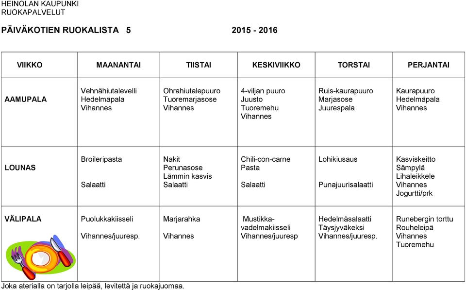 Punajuurisalaatti Kasviskeitto Jogurtti/prk Puolukkakiisseli /juuresp.